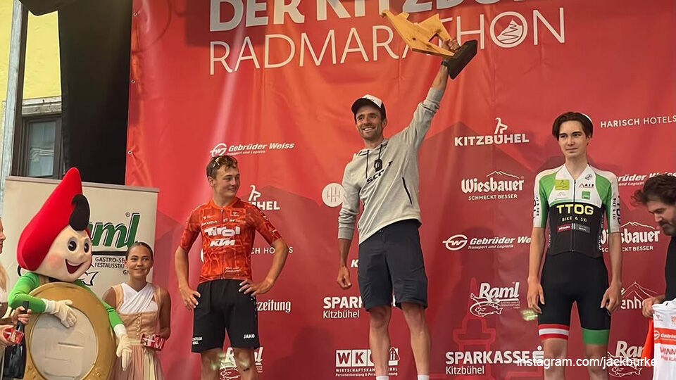 Burke na zijn zege in de Kitzbüheler Rad Marathon vorige zomer.