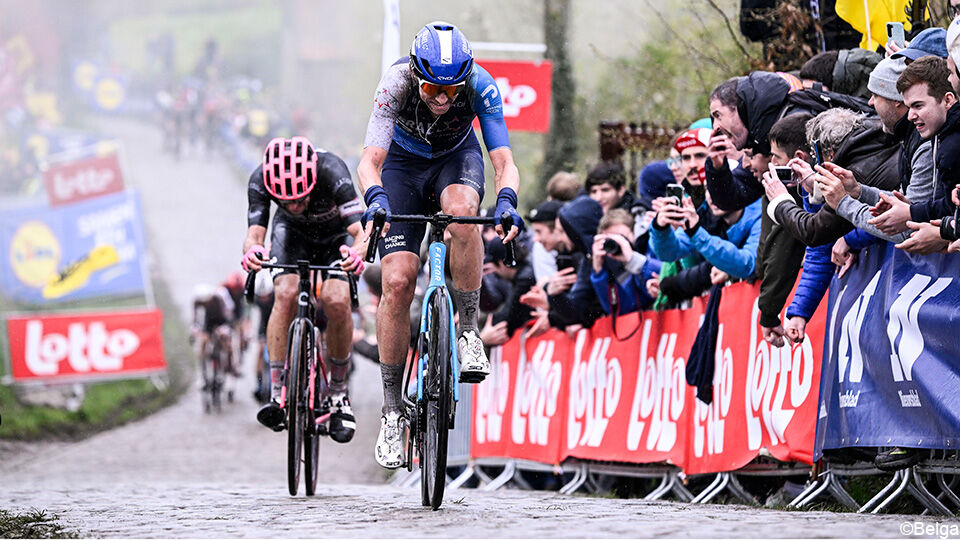 Dylan Teuns lag vorig seizoen lange tijd op podiumkoers in de Ronde van Vlaanderen.