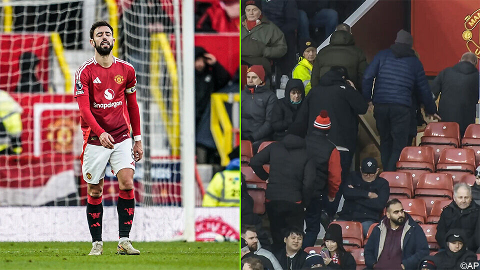 De fans van United blazen 10 minuten voor tijd de aftocht.