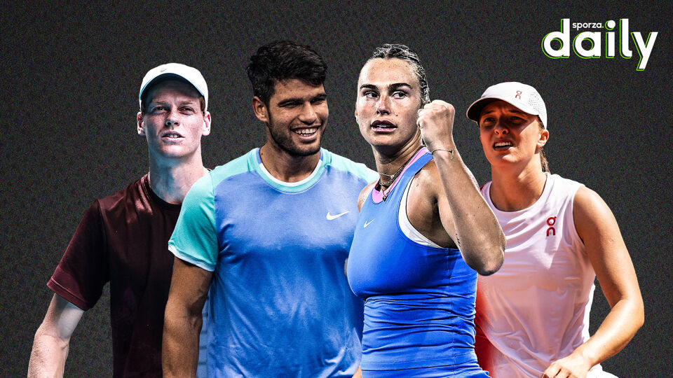 Jannik Sinner, Carlos Alcaraz, Aryna Sabalenka en Iga Swiatek