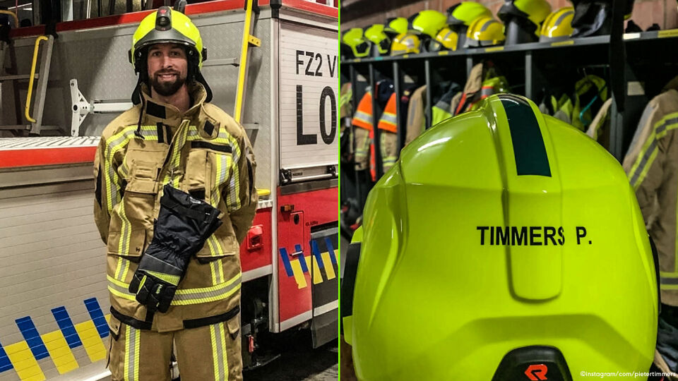 Pieter Timmers poseert in zijn nieuwe outfit voor zijn volgers op Instagram.  