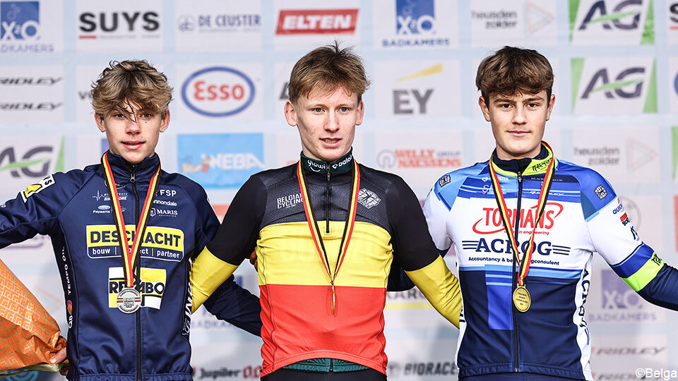 Lejeune, Van den Boer en Vanden Eynde op het podium.