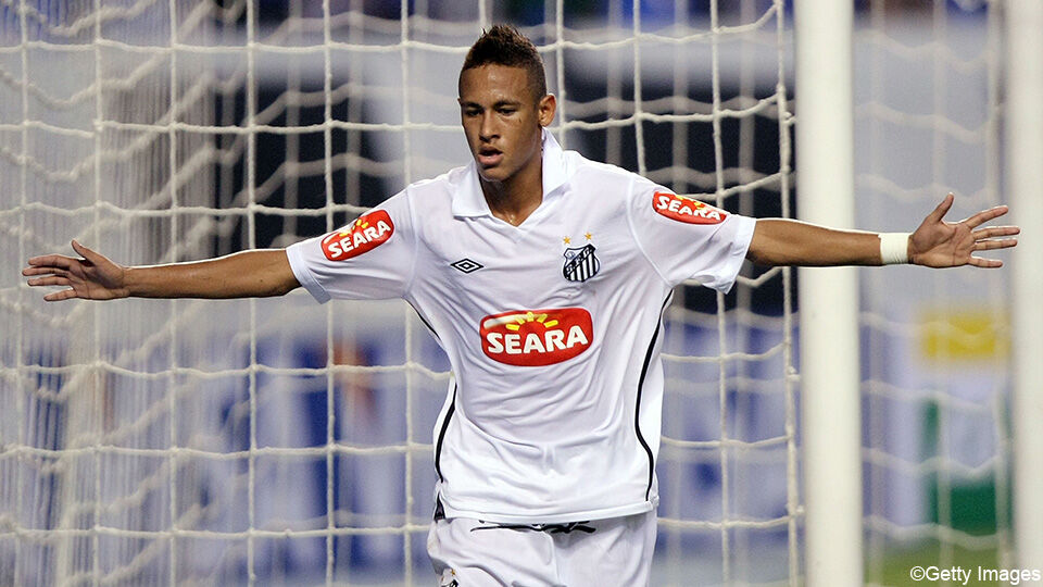 Neymar in het shirt van Santos in 2010.