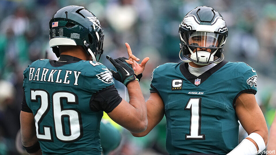 Saquon Barkley en Jalen Hurts, twee sterren van de Philadelphia Eagles