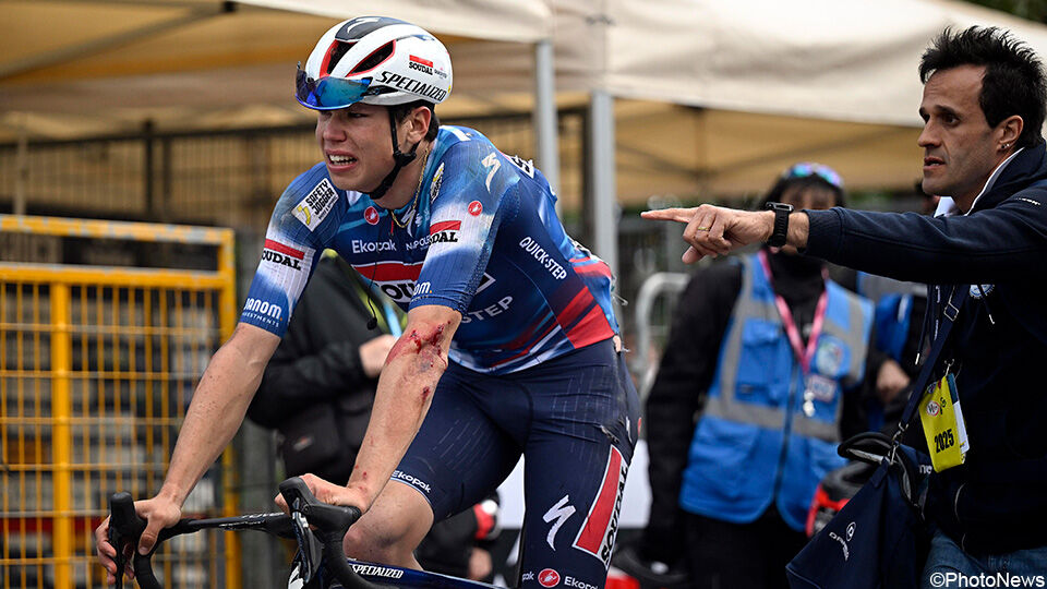 Het Franse toptalent Paul Magnier viel zwaar in de slotsprint van Tirreno-Adriatico.