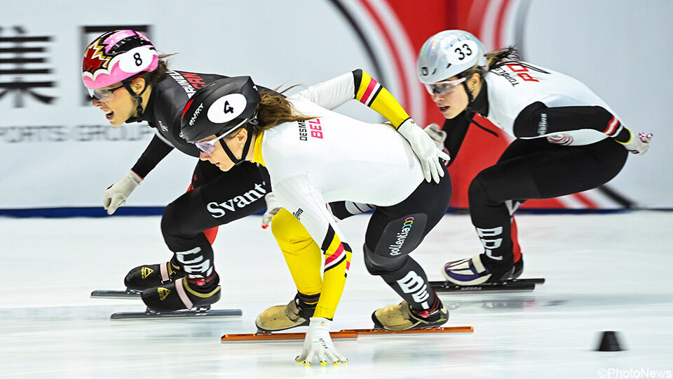 Hanne Desmet neemt niet al te veel risico's bij haar inhaalmanoeuvre